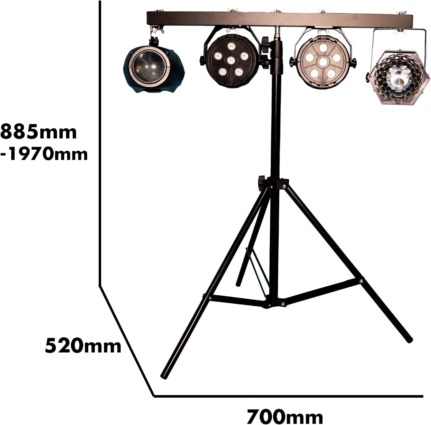 4-Way Mobile DJ Light & Stand Set With LED Effects - G017KC