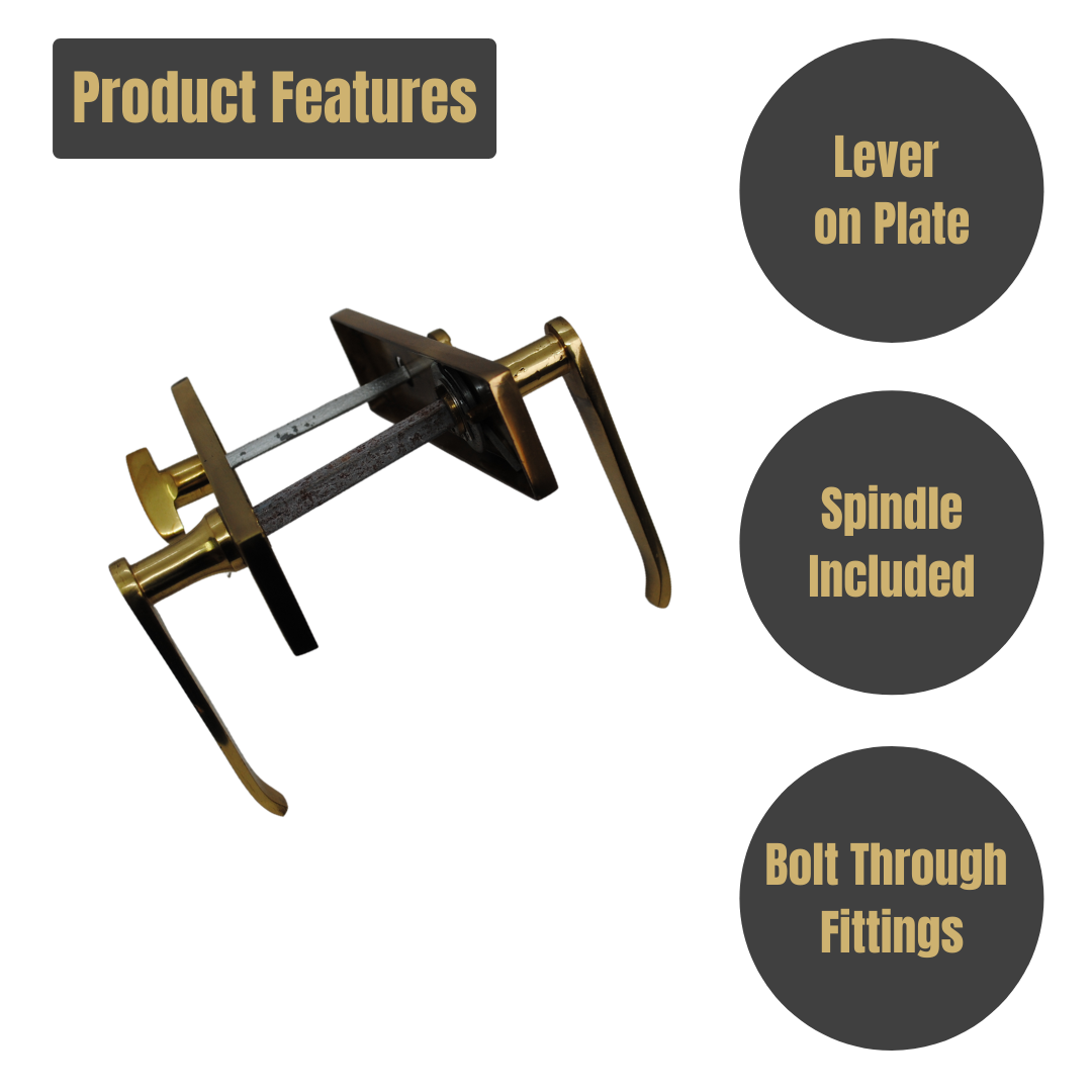 Vibe Victorian 150mm Straight Bathroom on Brass for Internal Doors