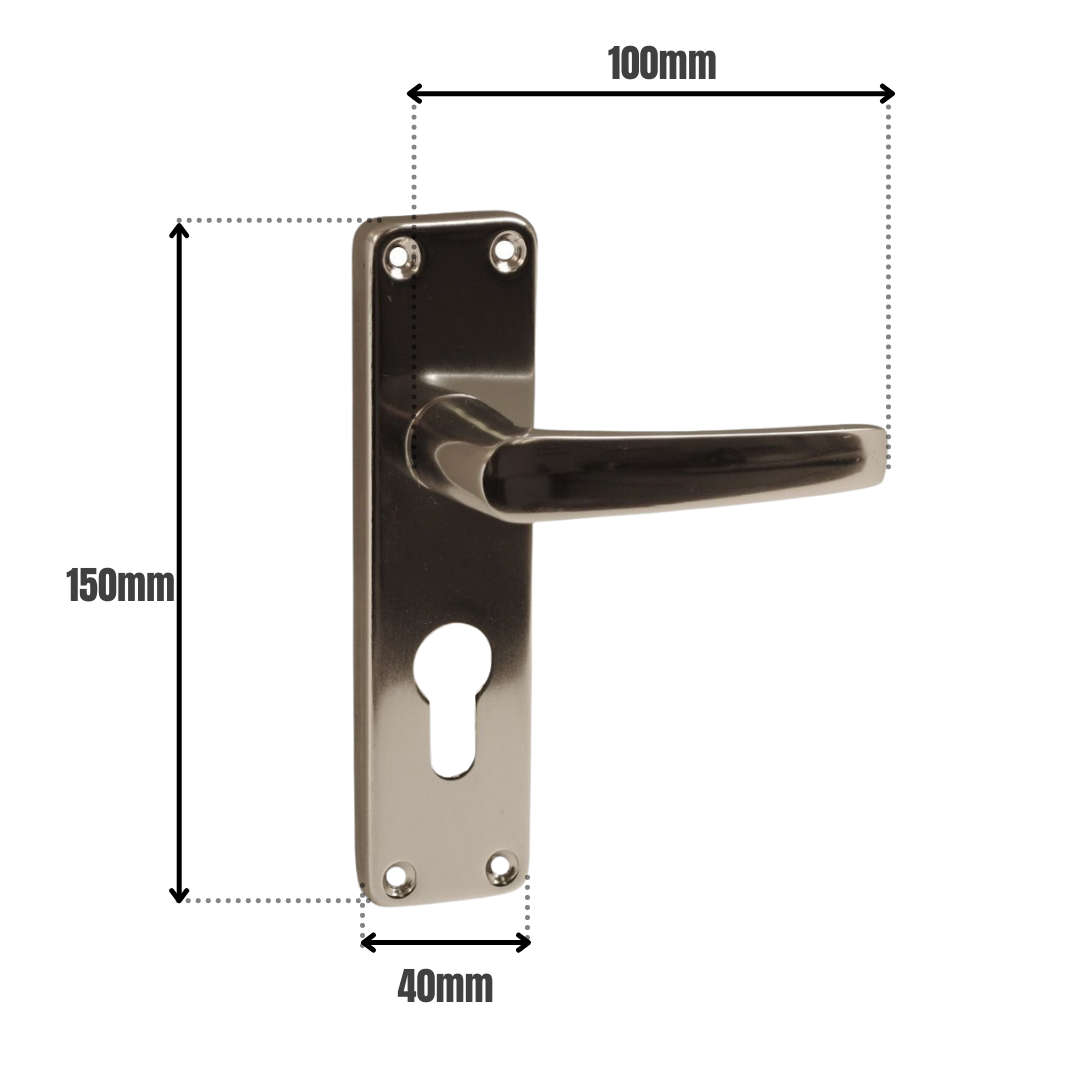 Vibe Stafford Lever EURO Lock on Polished Anodised Aluminium for Internal Doors