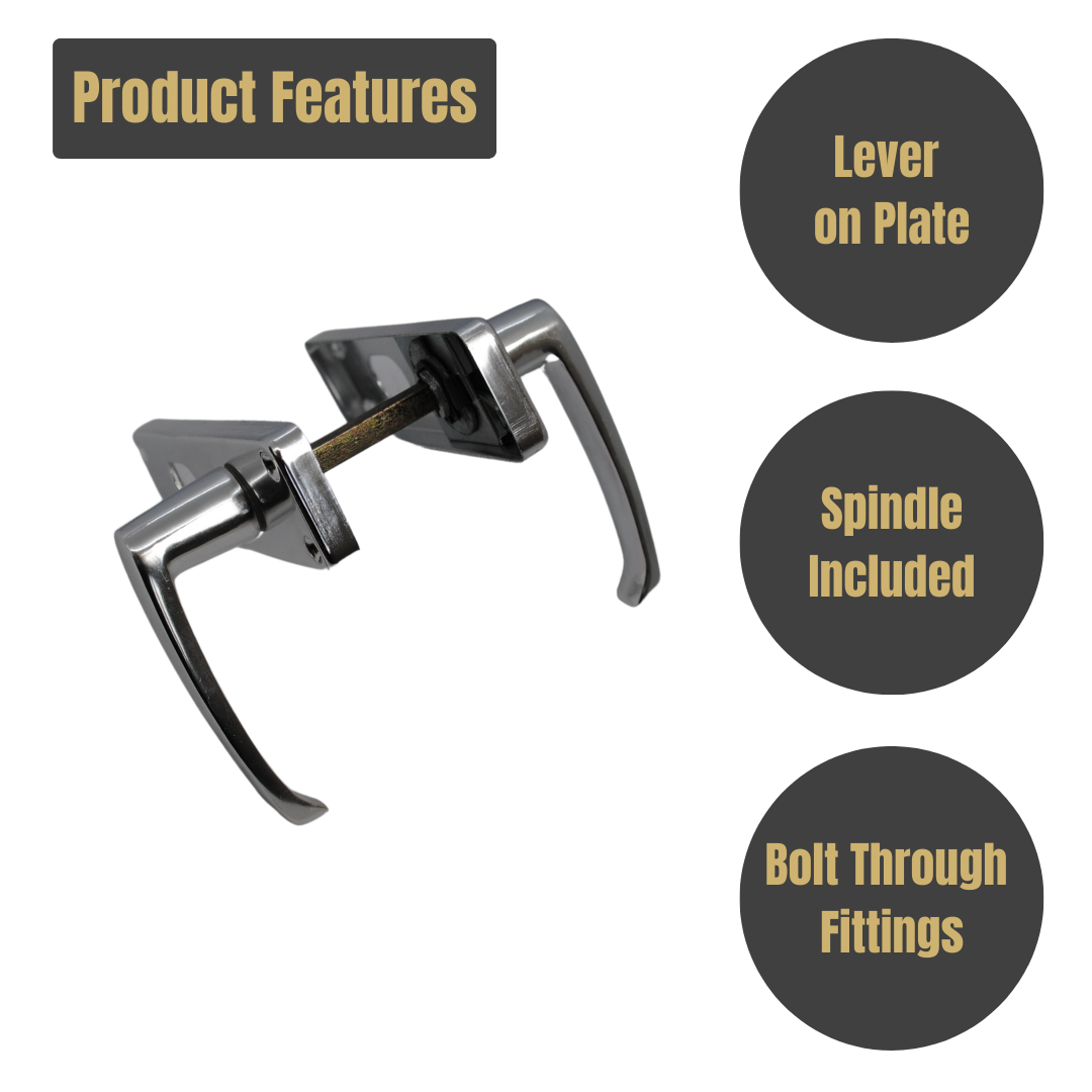 Vibe Stafford Lever EURO Lock on Polished Anodised Aluminium for Internal Doors