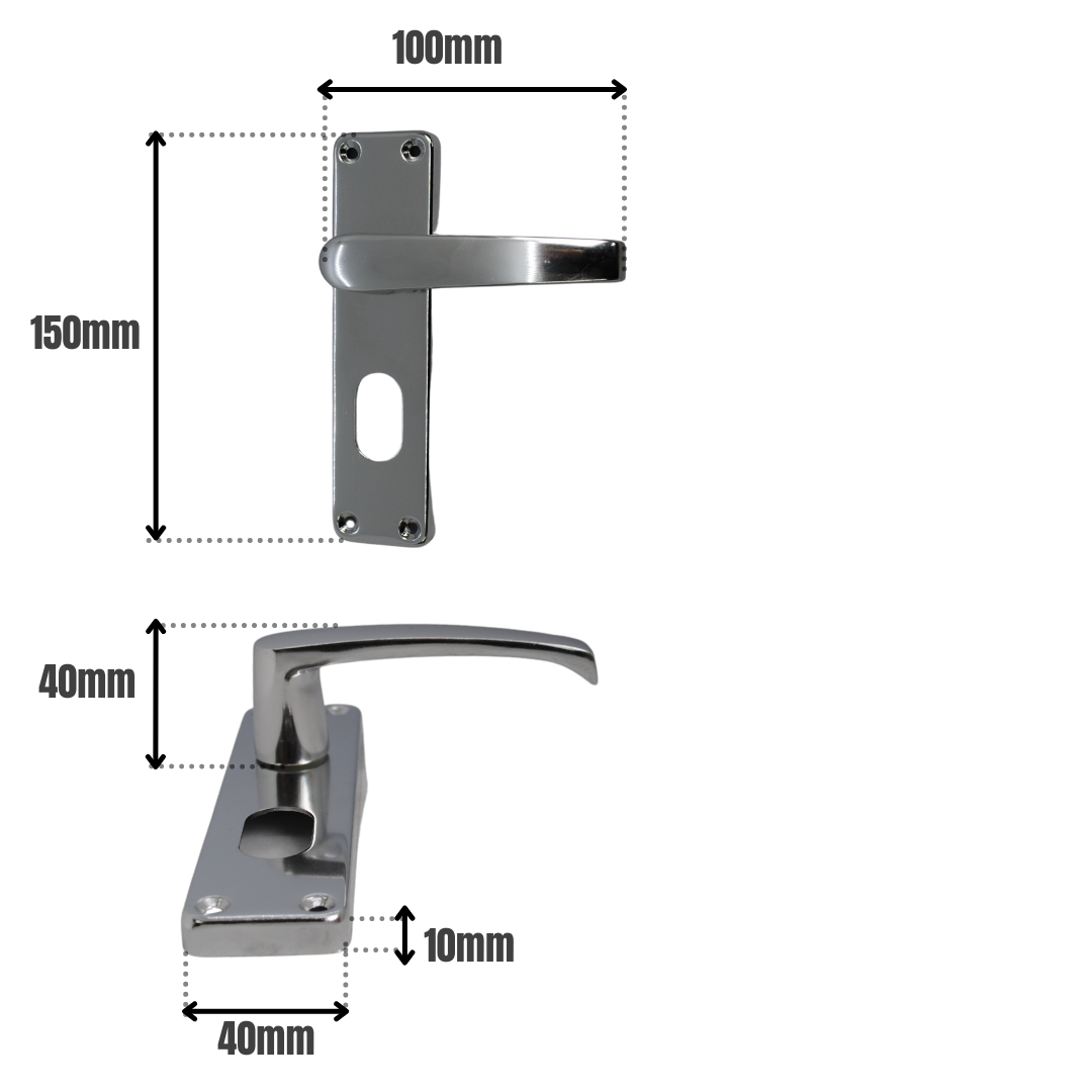 Vibe Stafford Lever Oval Lock on Polished Anodised Aluminium for Internal Doors