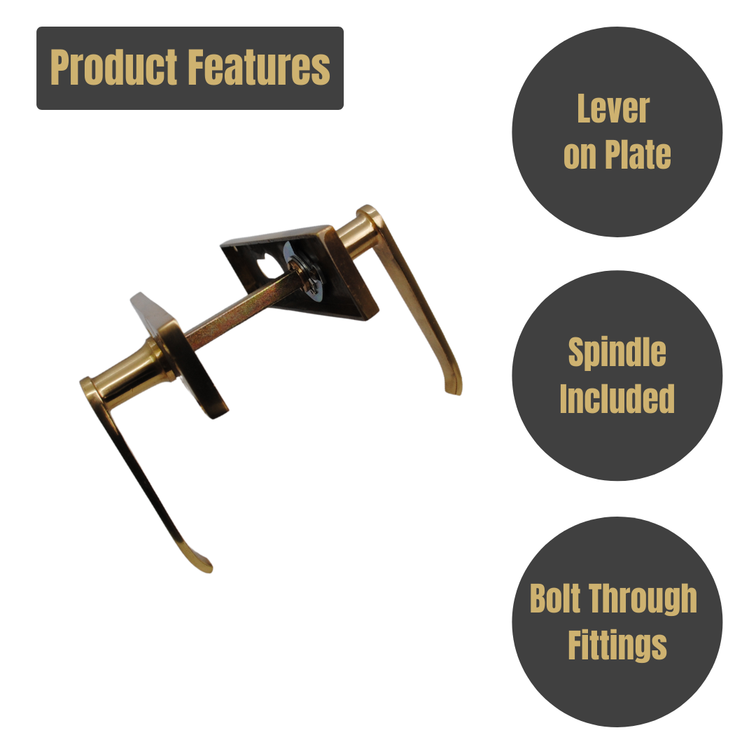 Vibe Victorian Straight Lever EURO 150mm on Brass for Internal Doors