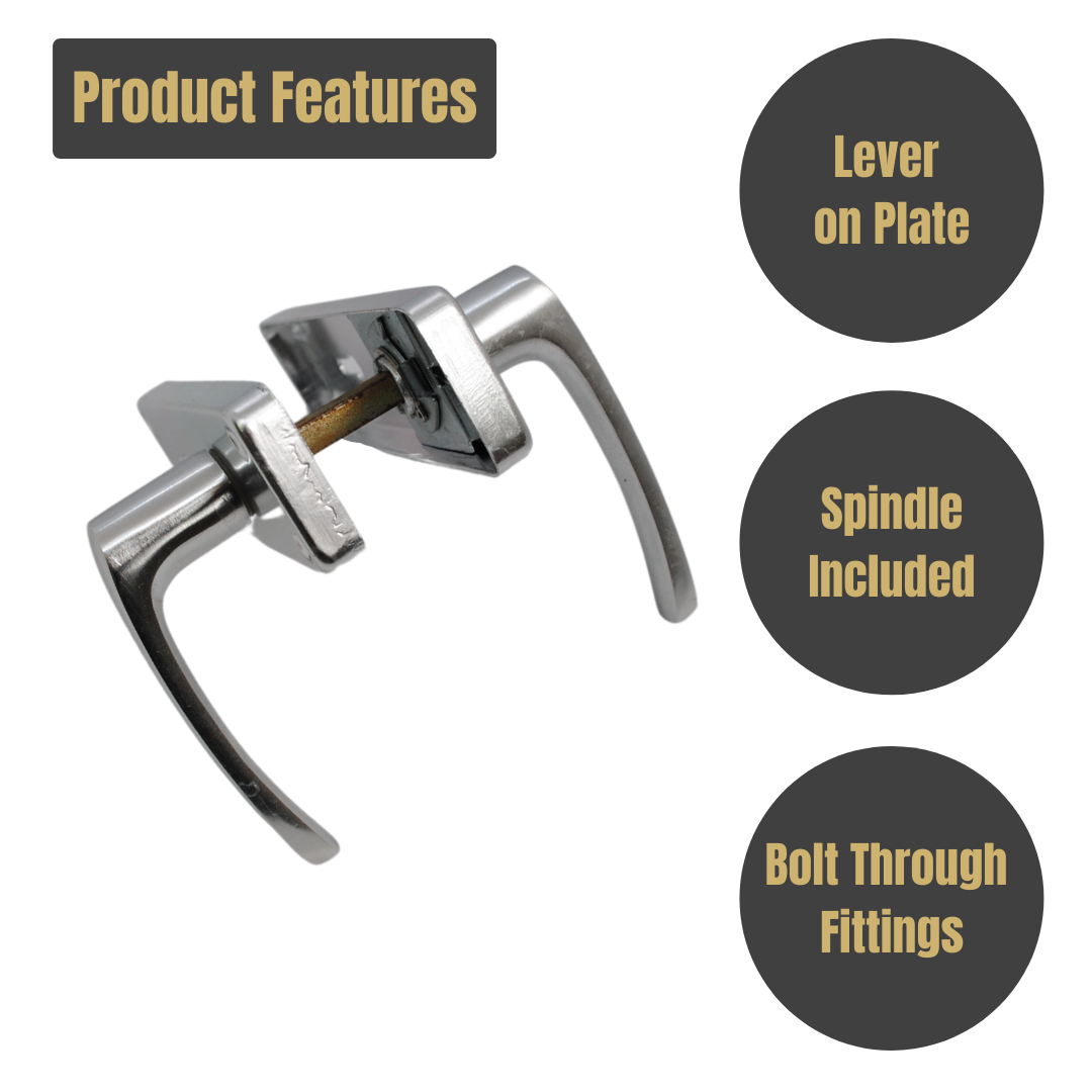 Vibe Stafford Lever Lock on Polished Anodised Aluminium for Internal Doors