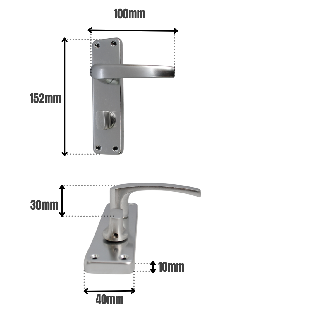 Vibe Stafford Bathroom Privacy Set on Polished Anodised Aluminium for Internal Doors
