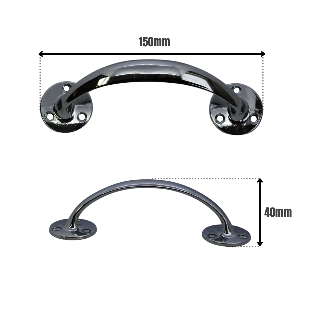 Vibe Bow Handle 150mm on Chrome for Internal Doors