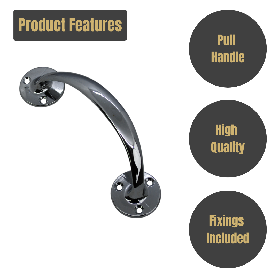 Vibe Bow Handle 150mm on Chrome for Internal Doors