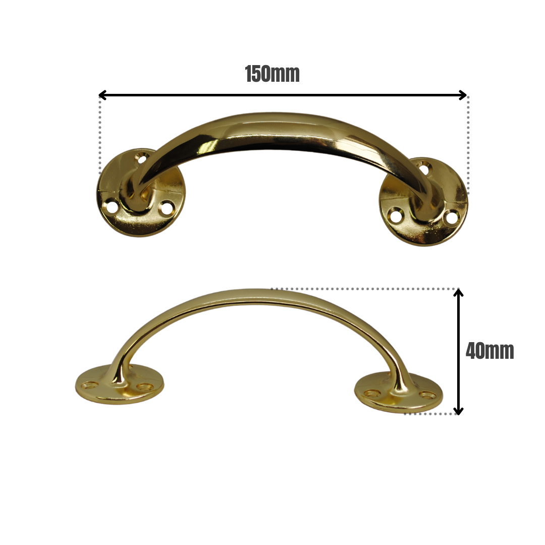 Vibe Bow Handle 150mm on Electro Brass for Internal Doors