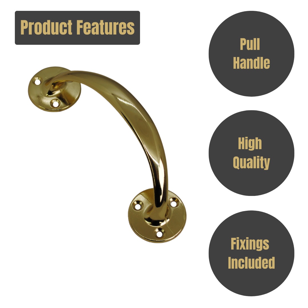 Vibe Bow Handle 150mm on Electro Brass for Internal Doors