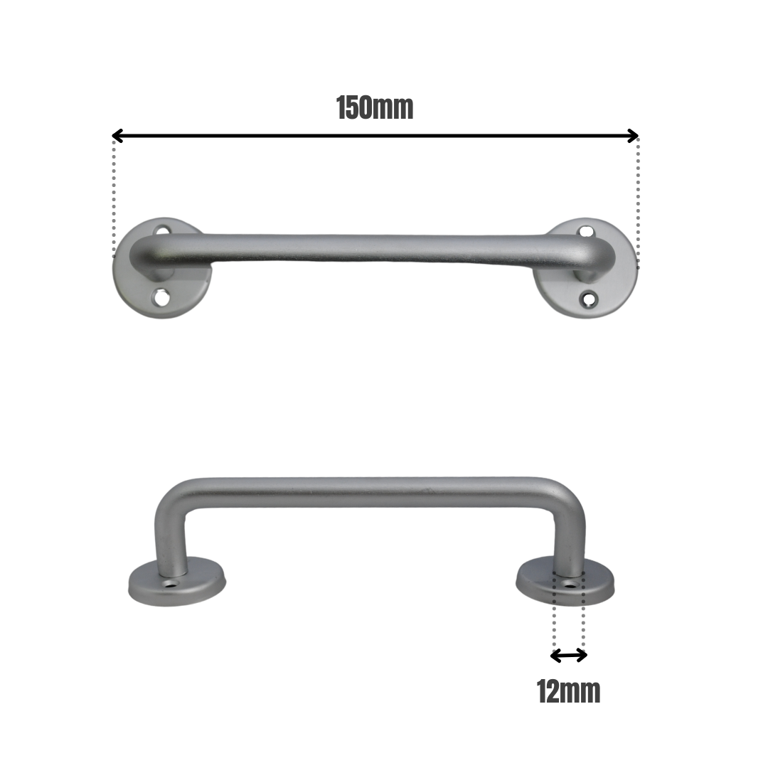 Vibe D Handle Concealed Fix 150mmx12mm on Satin Anodised Aluminium for Internal Doors