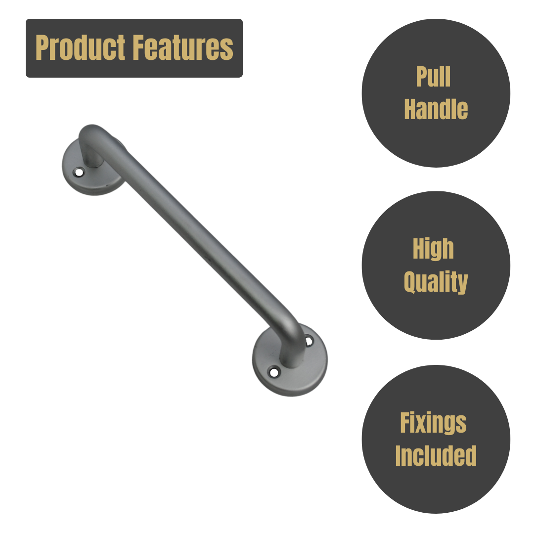 Vibe D Handle Concealed Fix 150mmx12mm on Satin Anodised Aluminium for Internal Doors