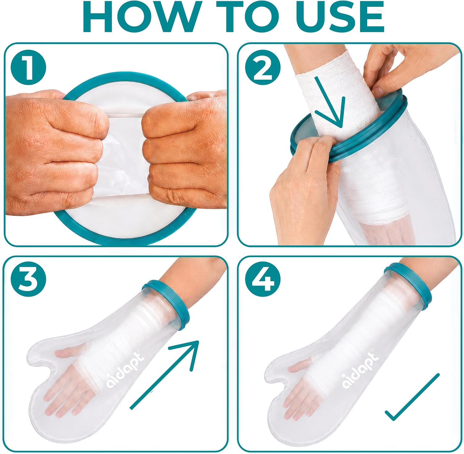 Aidapt Adult Waterproof Wide Short Arm Protector for Casts - VM200SW