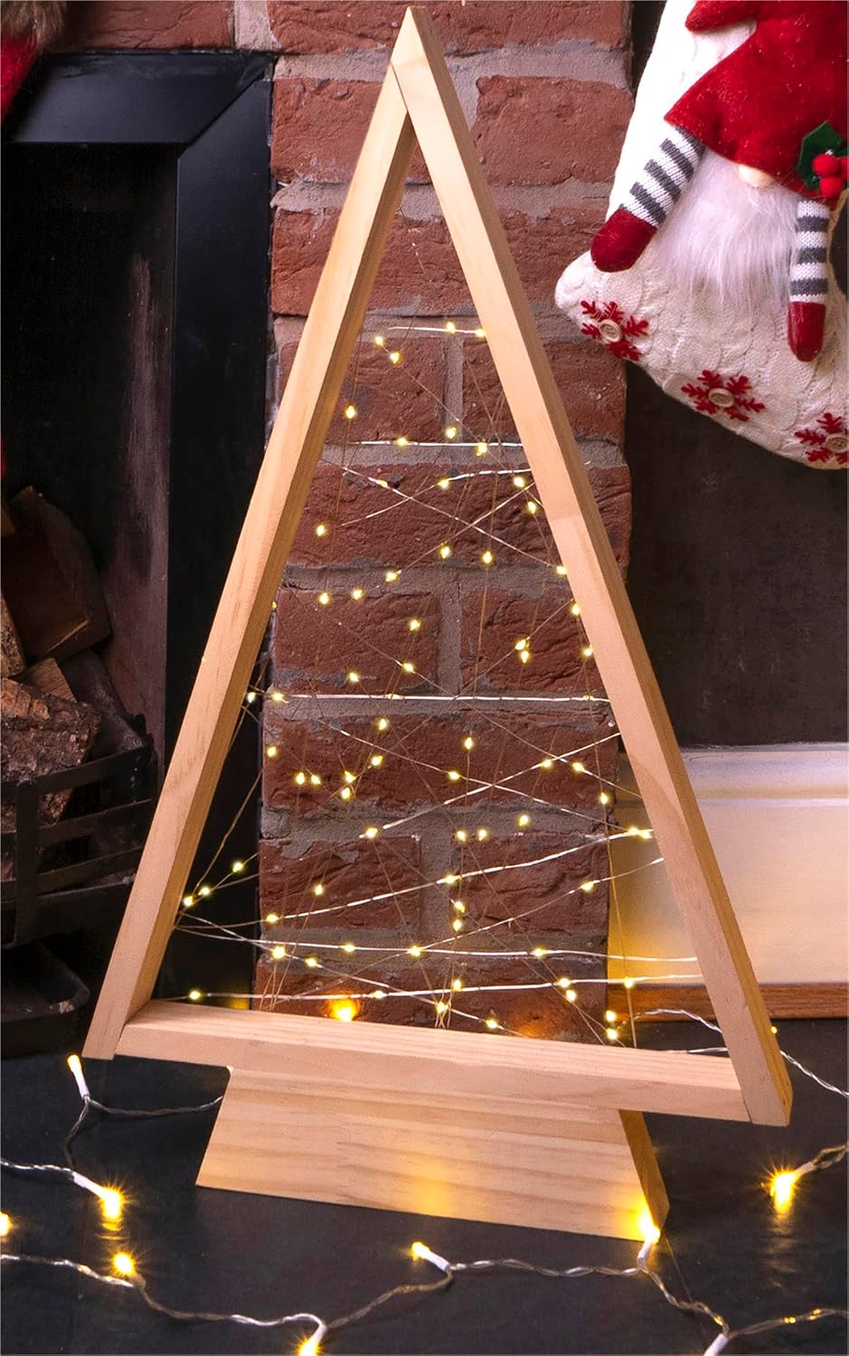 Wooden Self Assembly Christmas Tree with 60 LED Lights - GH9039