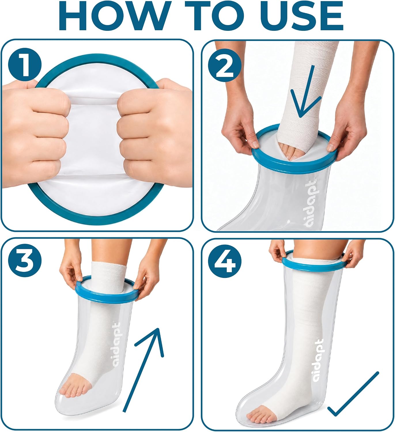 Waterproof Cast and Bandage Protector for use whilst Showering/Bathing