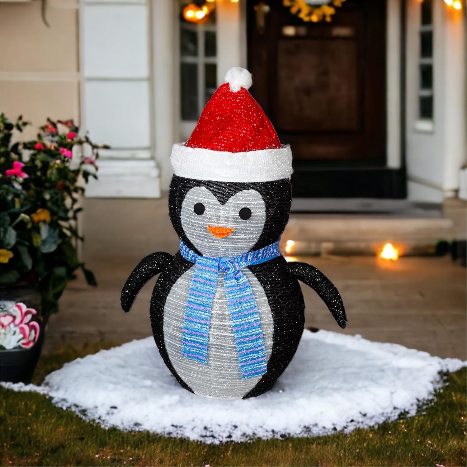 St Helens Home & Garden Xmas Haus 70cm Christmas Penguin with 45 LED Lights - GH9048