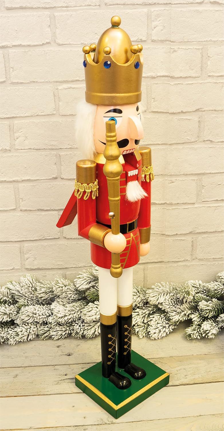 St Helens Home & Garden Nutcracker With Sceptre Christmas Decoration 60cm - GH982C