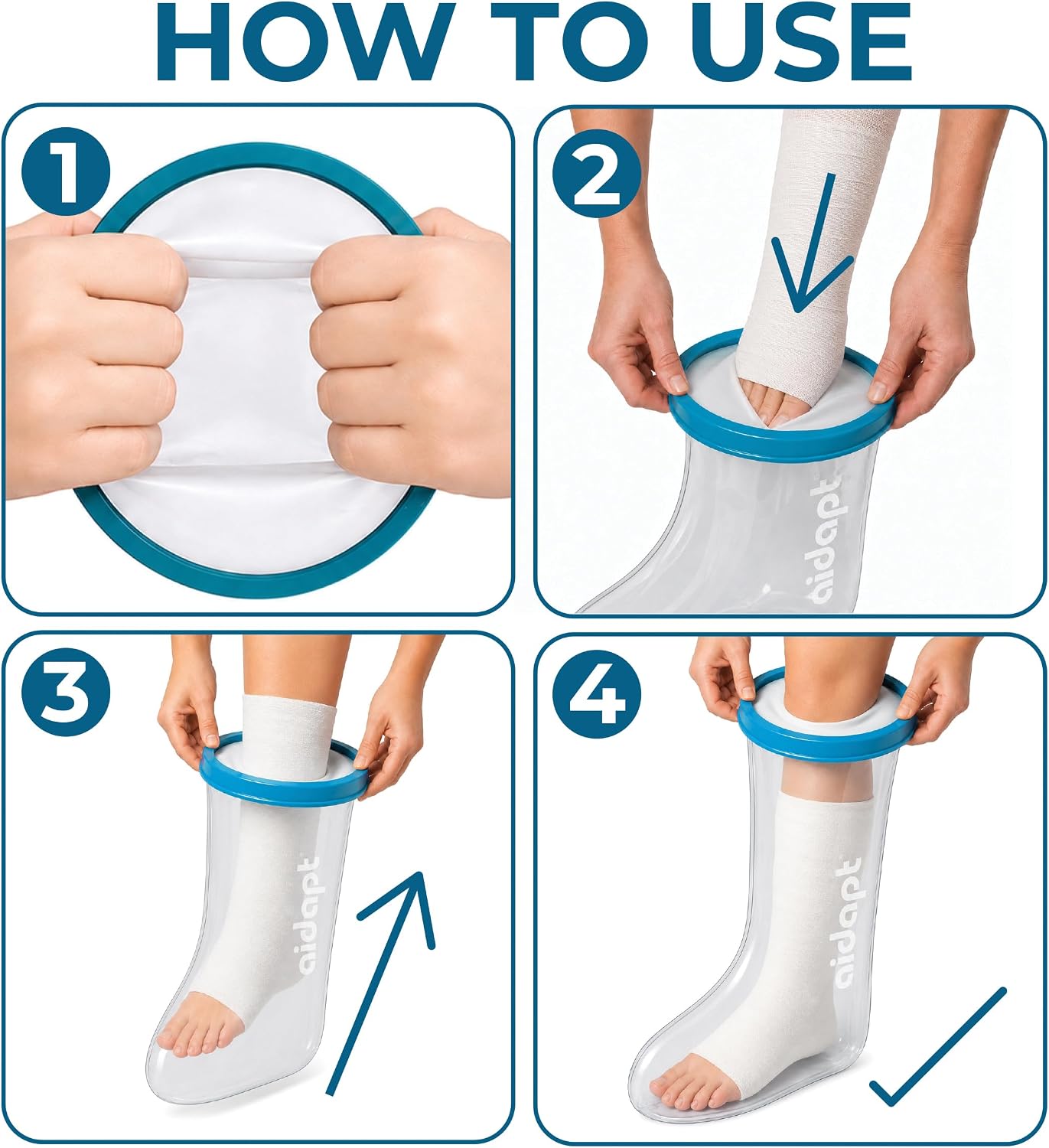 Aidapt Adult Waterproof Short Leg Protector for Casts & Dressings - VM201S