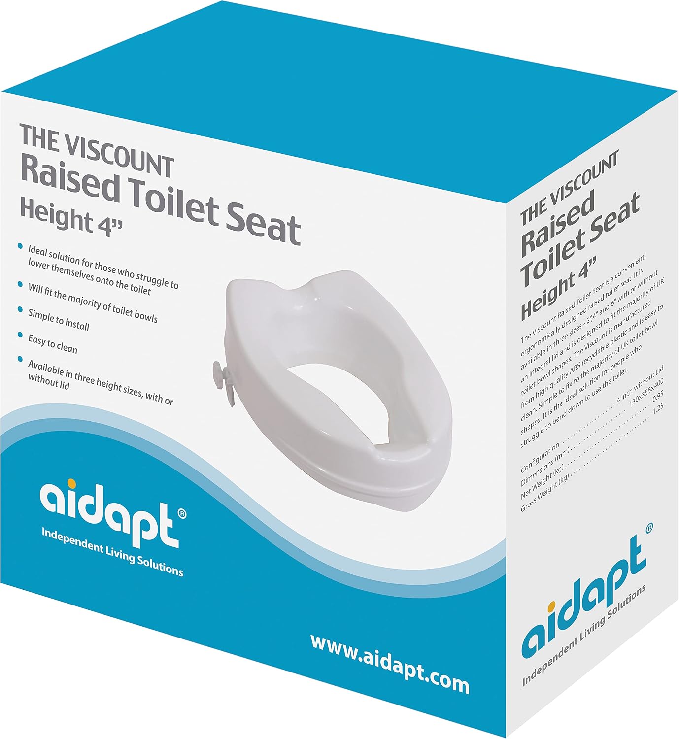 The Viscount Raised Toilet Seat - VR224D