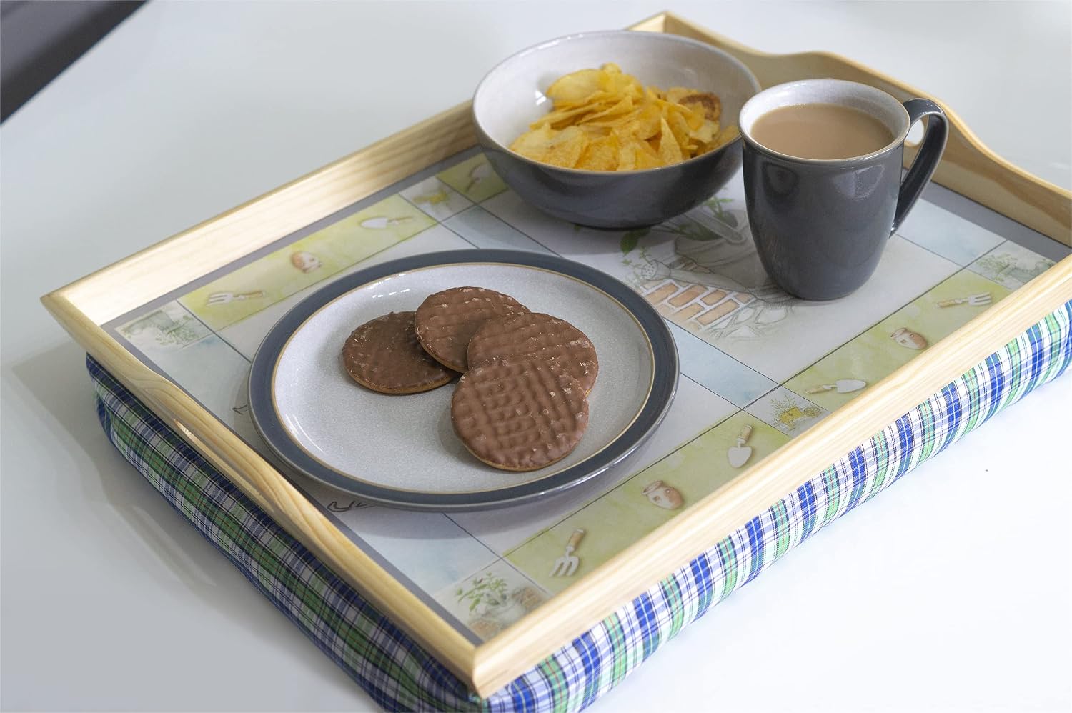 Wooden Lap Tray with Cushion