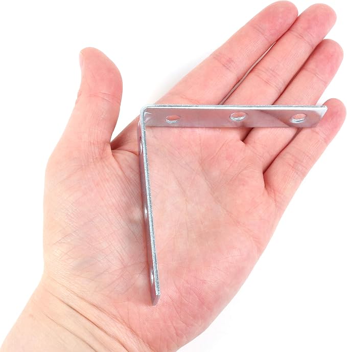 10x Steel Corner Brackets 75mm (3