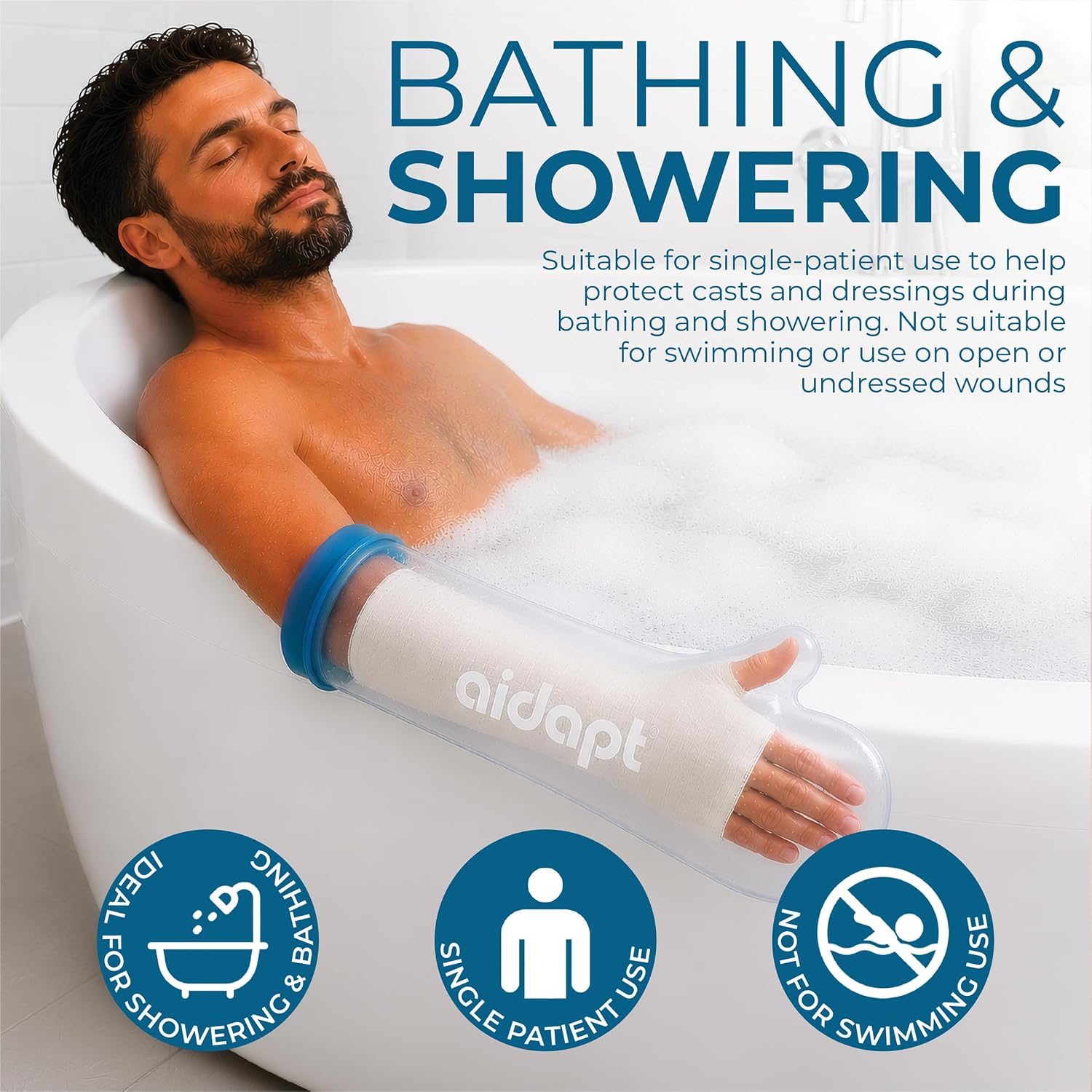 Aidapt Adult Waterproof Arm Protector for Casts & Dressings - VM200S