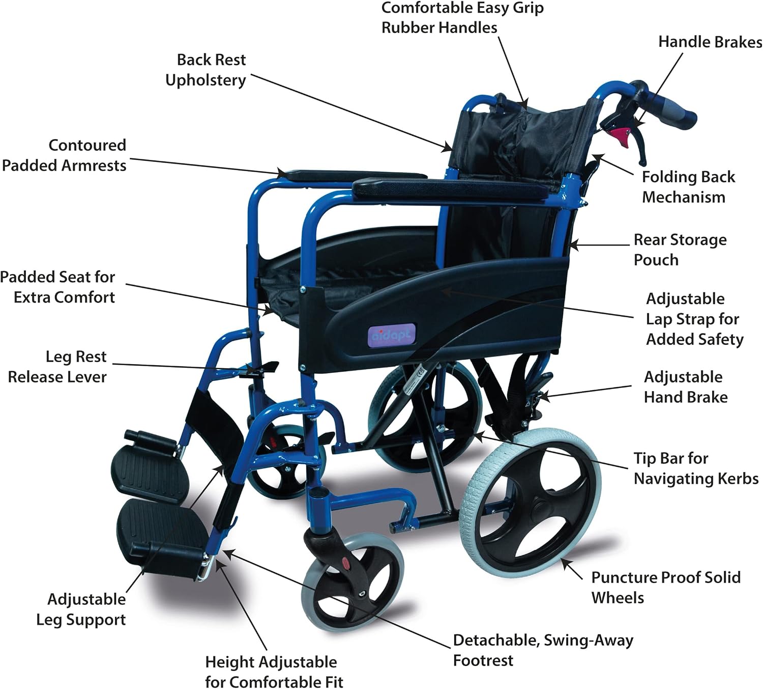 Compact Transport Aluminium Wheelchair - VA170
