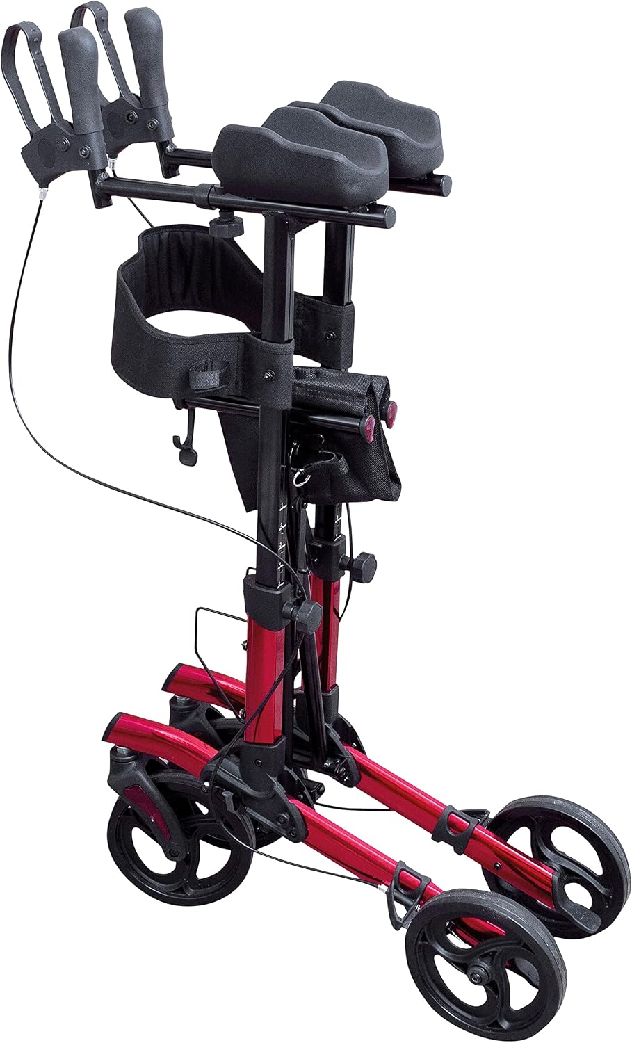 Lightweight Aluminium Rollator Red Mobility Walker for Limited Grip - VP187FR