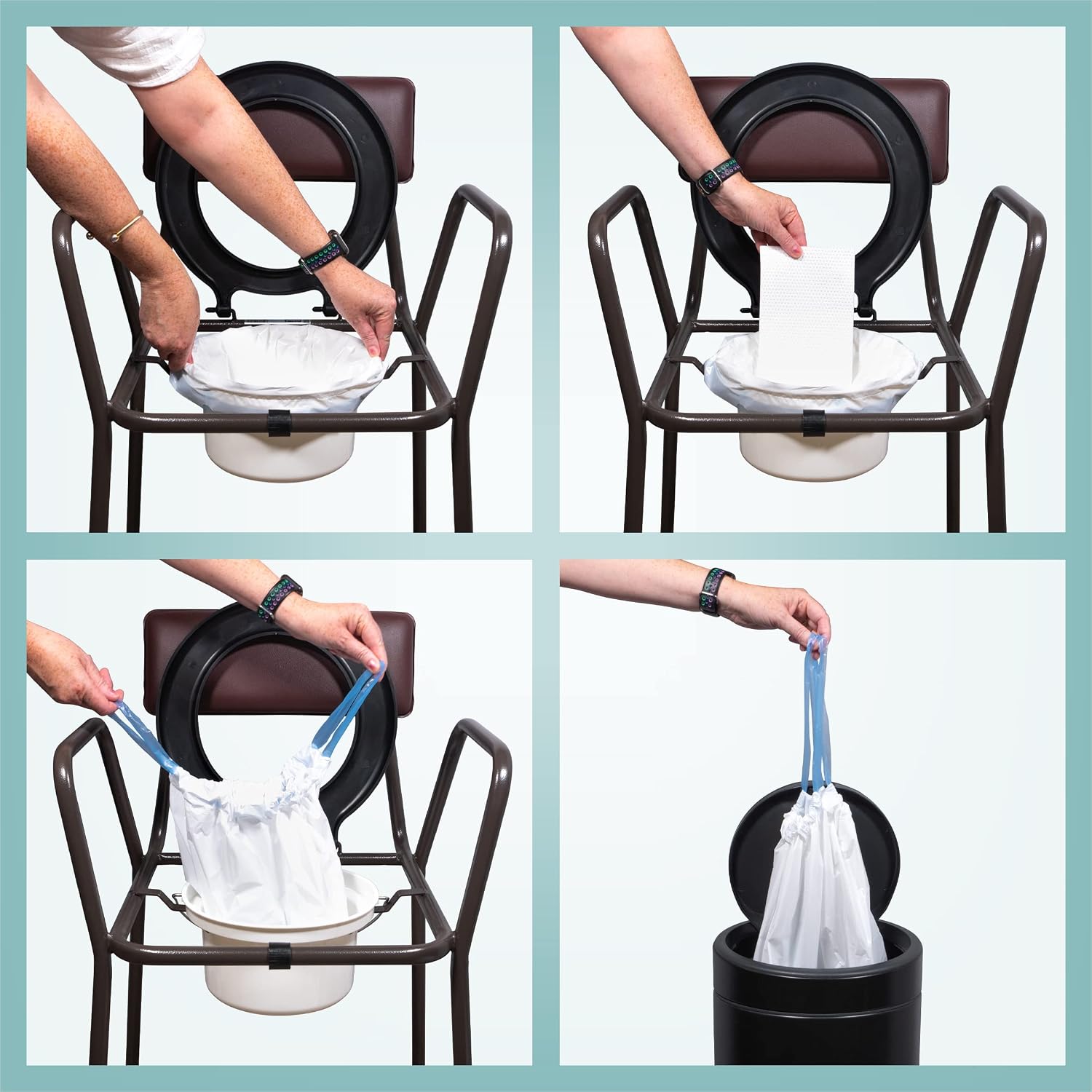 Commode Liners with Absorbent Pads Box of 50 - VS216CL