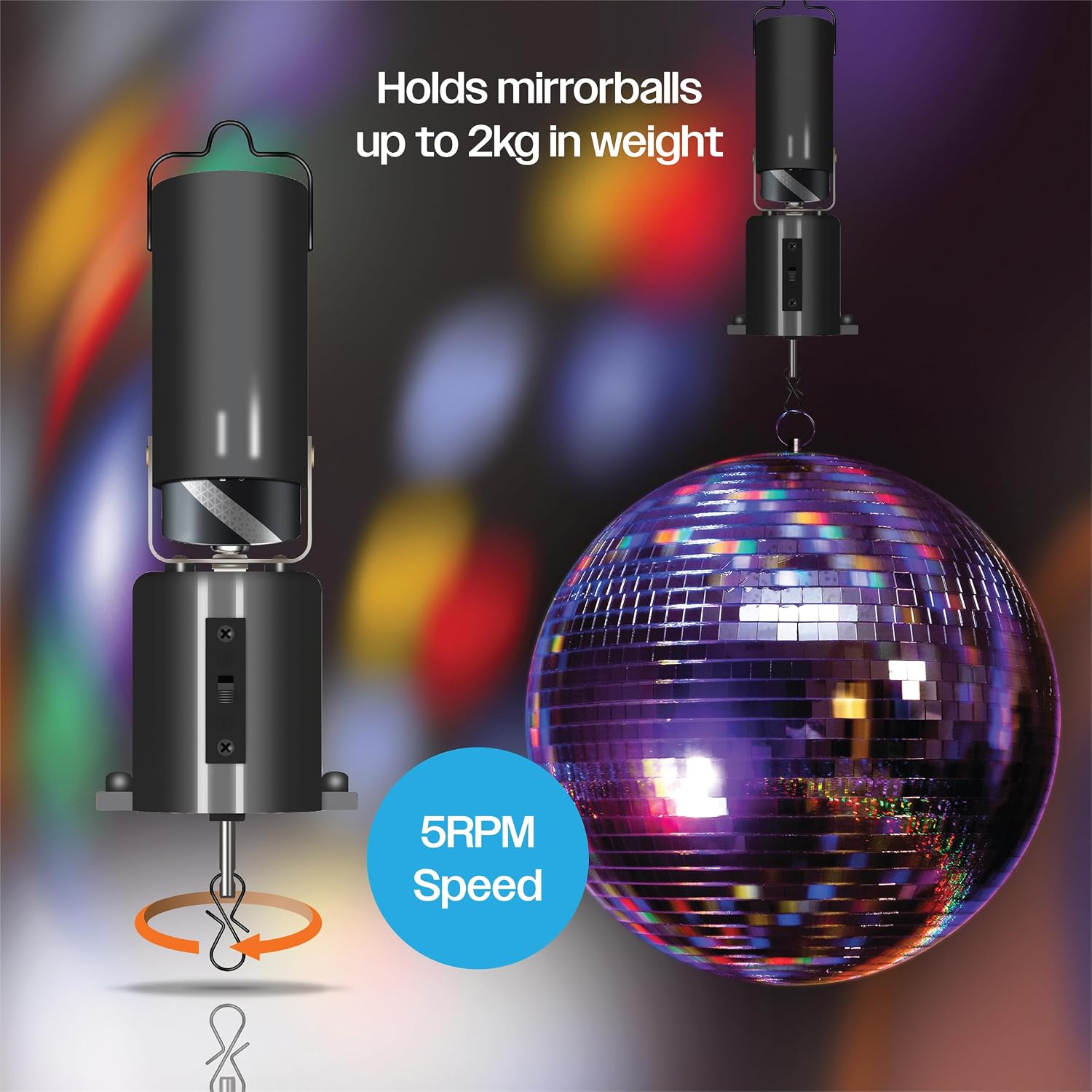 Soundlab Battery Powered Mirror Ball Motor - G007NW