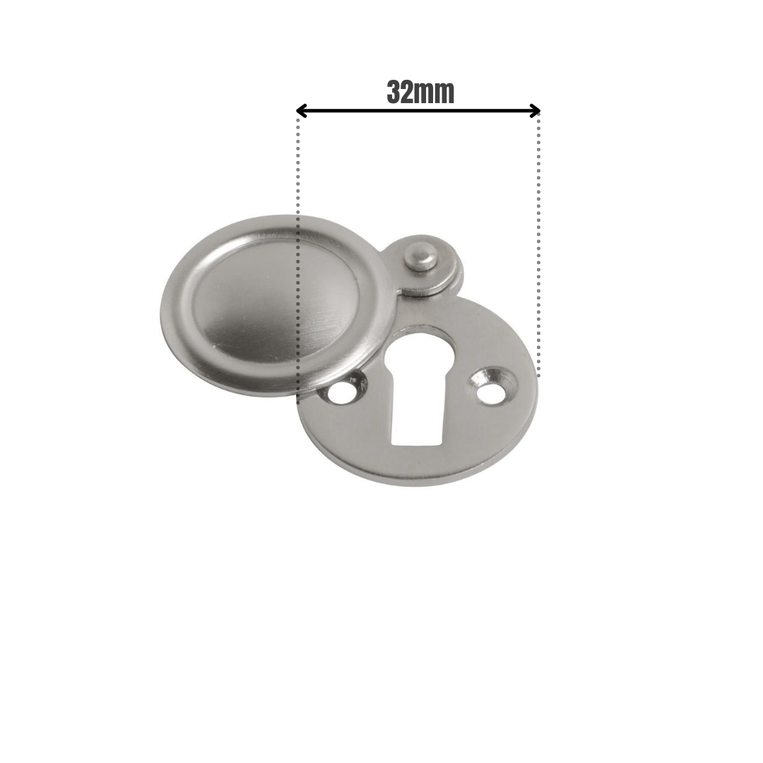 Victorian Escutcheon Covered Satin Chrome 32mm