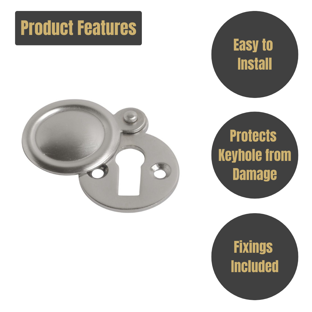 Victorian Escutcheon Covered Satin Chrome 32mm