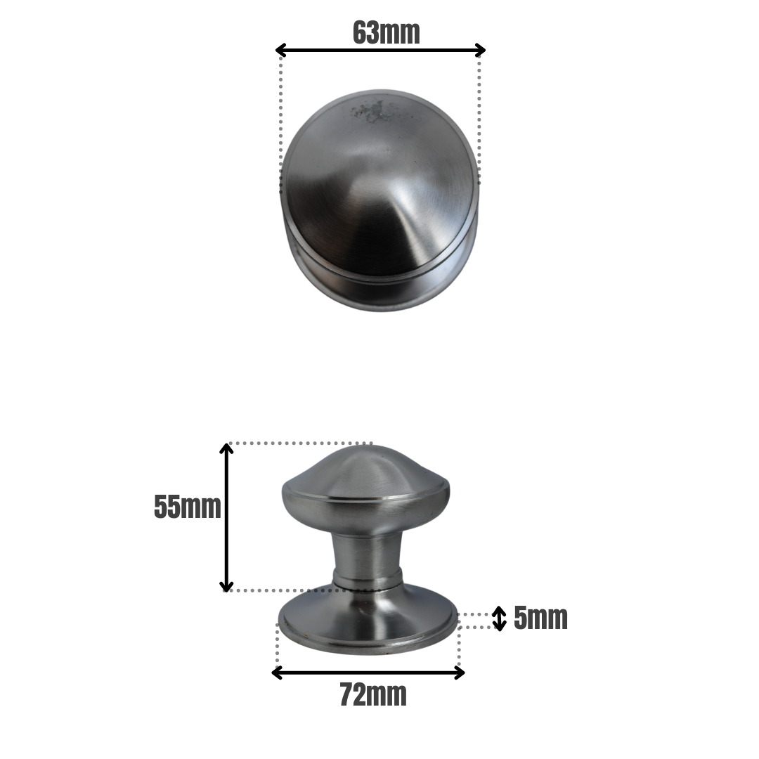 Vibe Centre Door Knob 63mm on Satin Chrome for Internal Doors