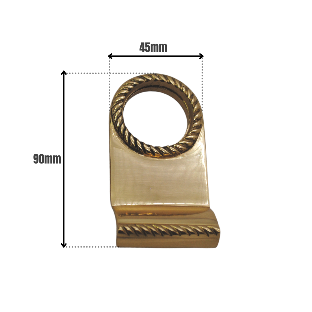 Vibe Georgian Cylinder Pull on Brass with Curved Finger Grip for Cylinder Locks