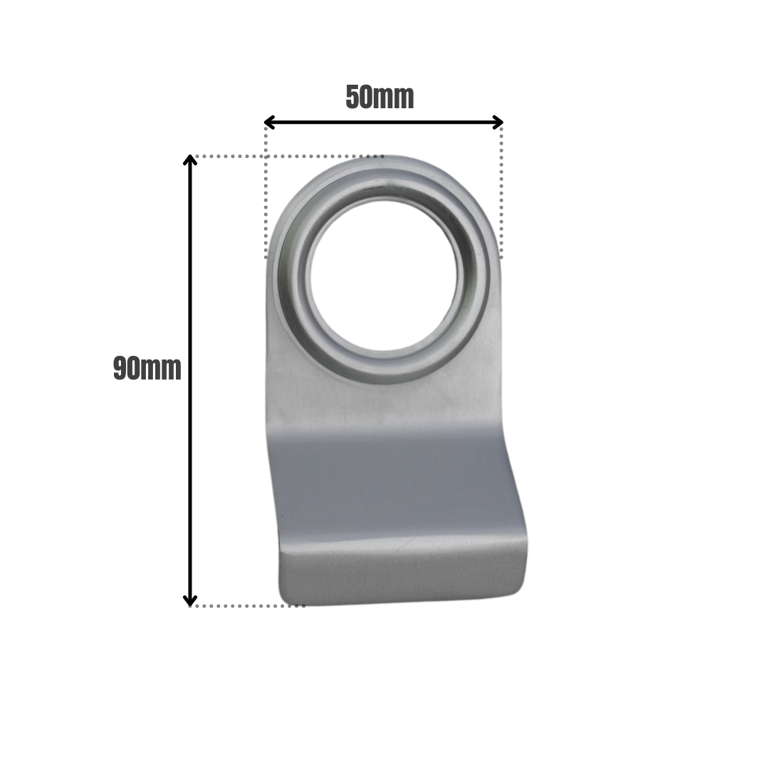 Vibe Cylinder Pull Rounded on Satin Anodised Aluminium with Curved Finger Grip for Cylinder Locks