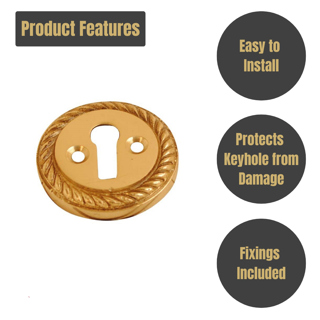 Vibe Georgian Escutcheon Open Brass 32mm