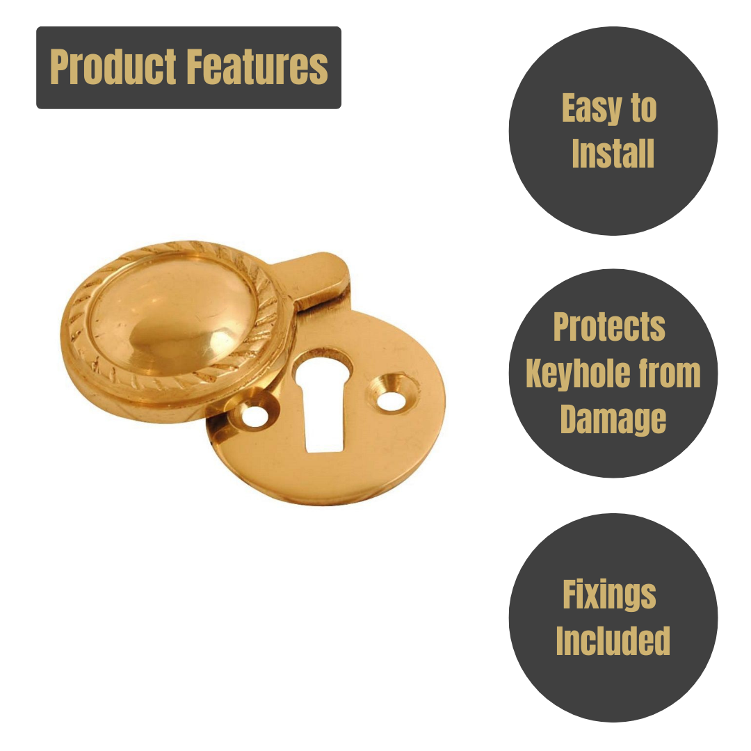 Vibe Georgian Escutcheon Covered Brass 32mm