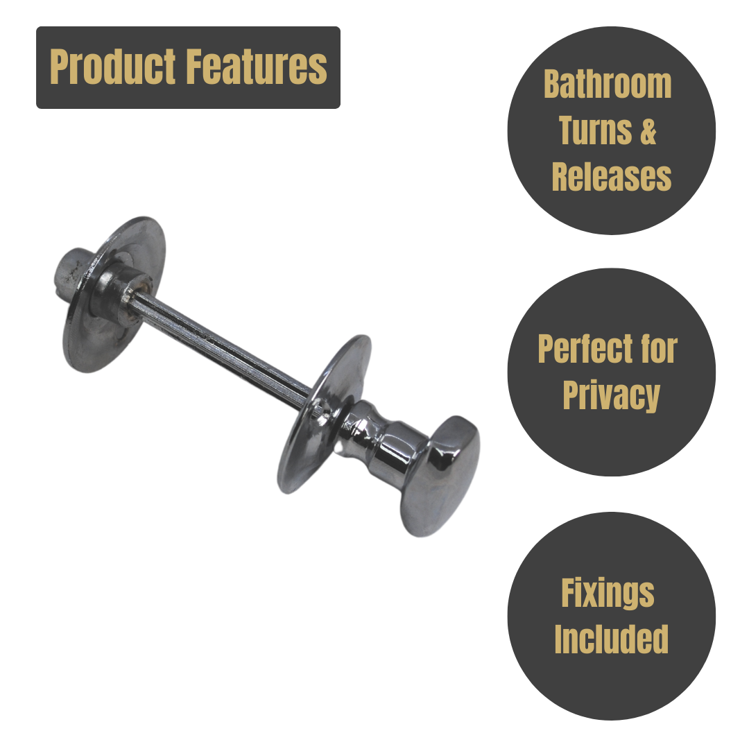 Vibe Thumbturn & Release Bathroom Lock on Chrome for Internal Doors
