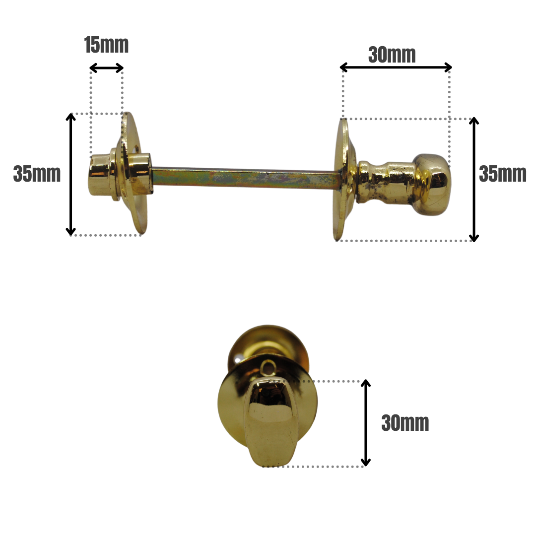Vibe Thumbturn & Release Bathroom Lock on Brass for Internal Doors