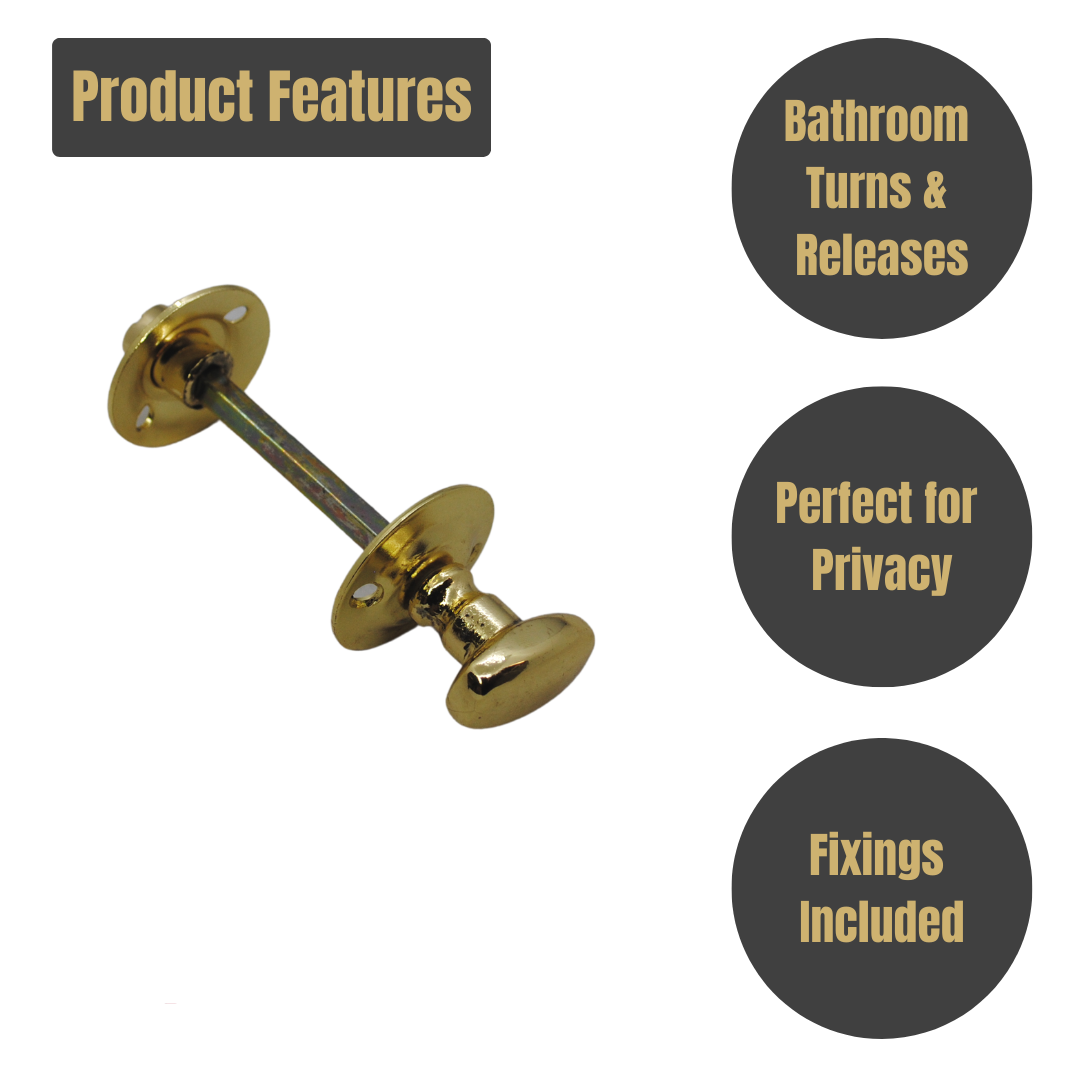 Vibe Thumbturn & Release Bathroom Lock on Brass for Internal Doors