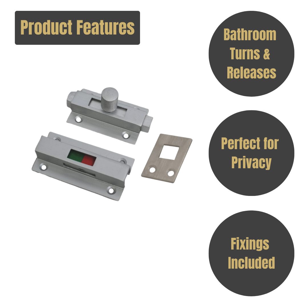 Vibe Contract Indicator Bolt on Satin Anodised Aluminium for Internal Doors