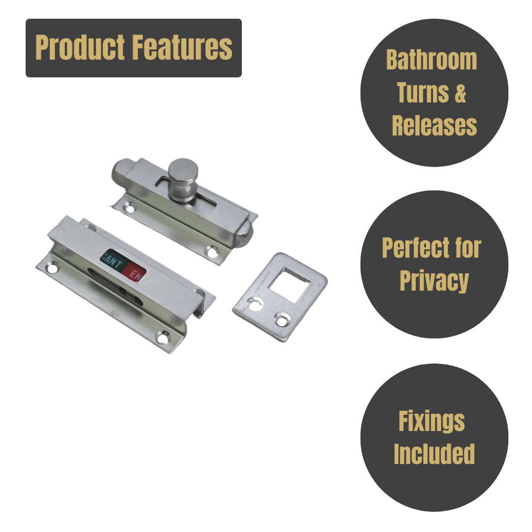 Vibe Contract Indicator Bolt on Bright Anodised Aluminium for Internal Doors