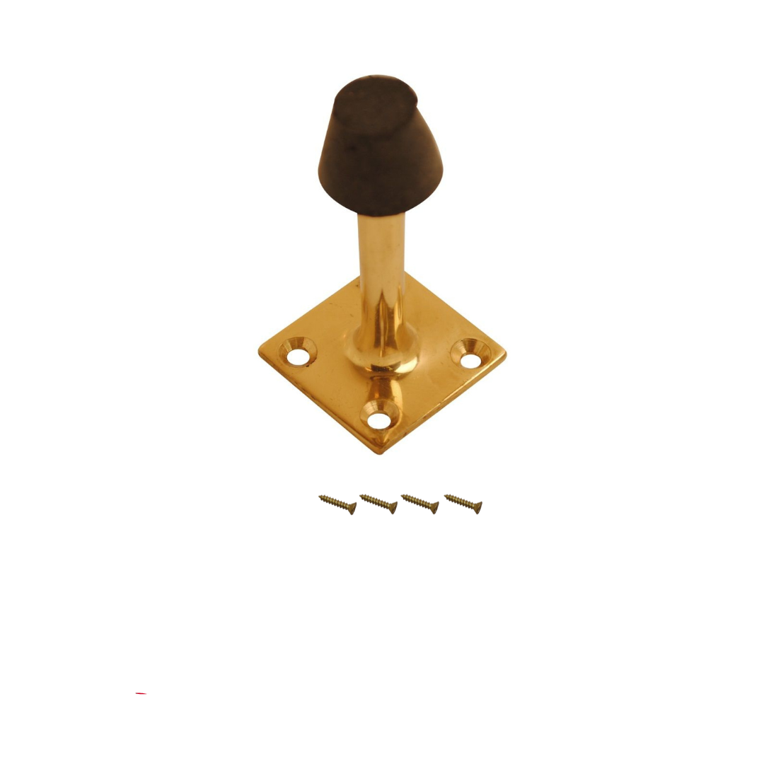 Vibe Projection Square Door Stop 63mm on Brass