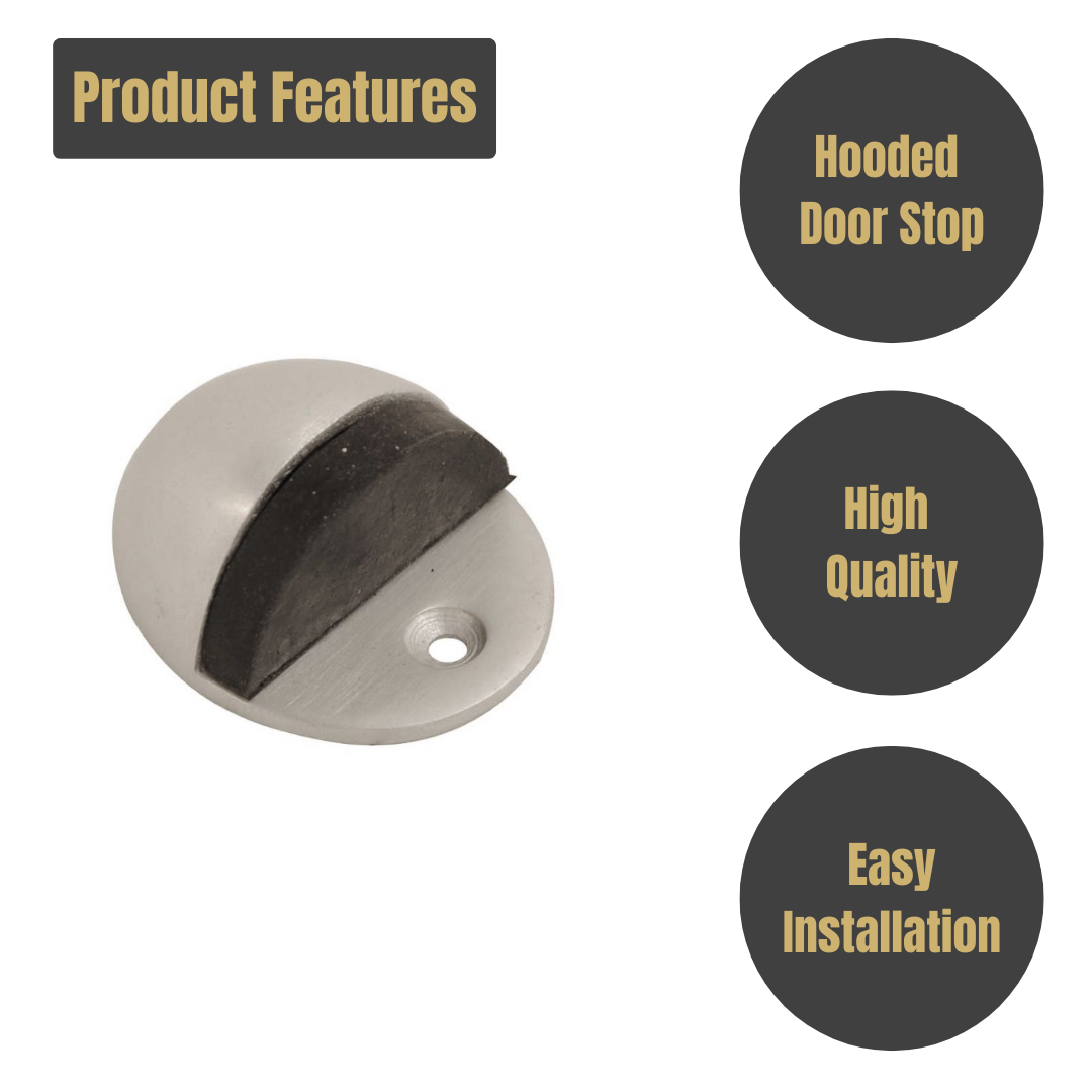 Vibe Hooded Door Stop Satin Anodised Aluminium 38mm