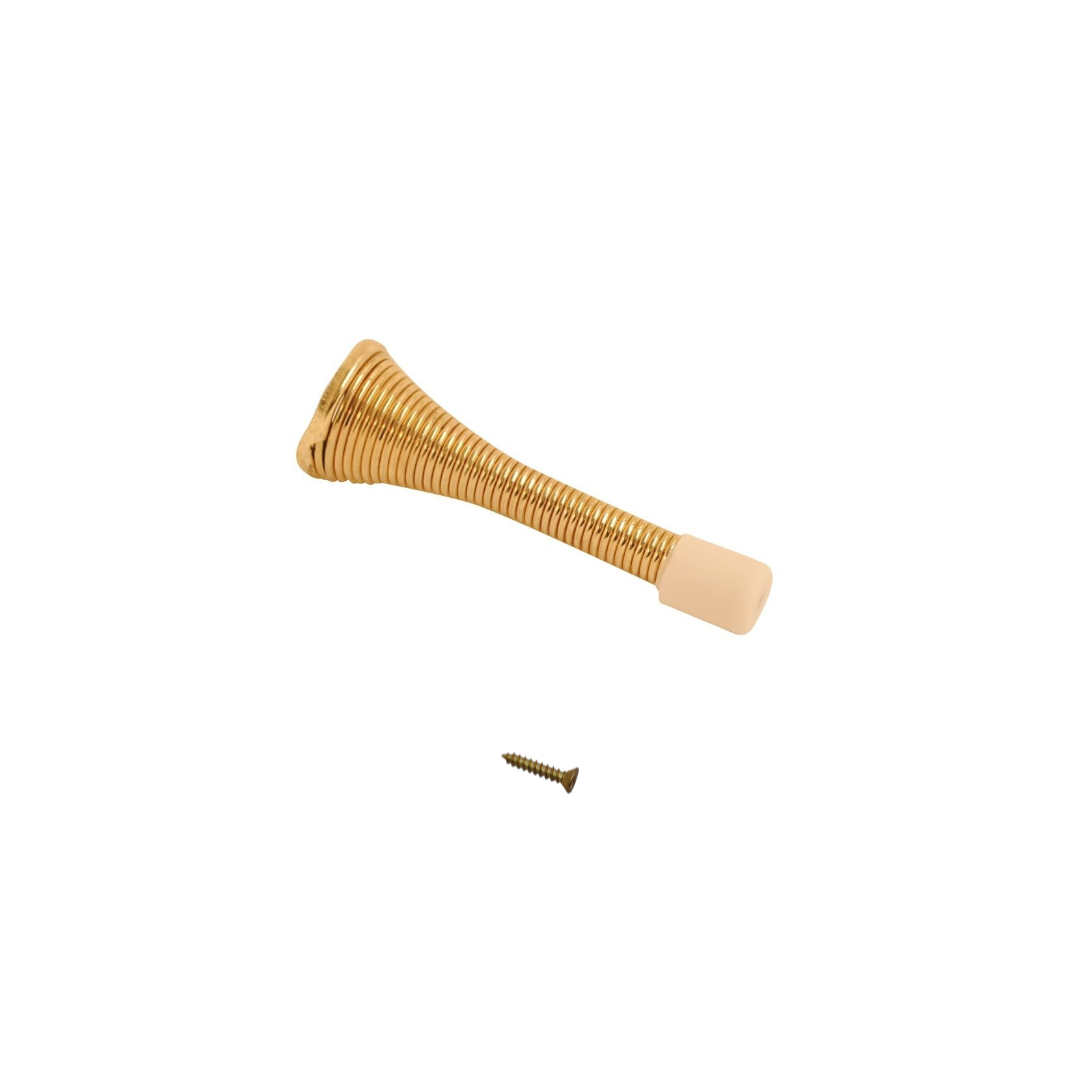 Vibe Spring Door Stop Electro Brass 75mm