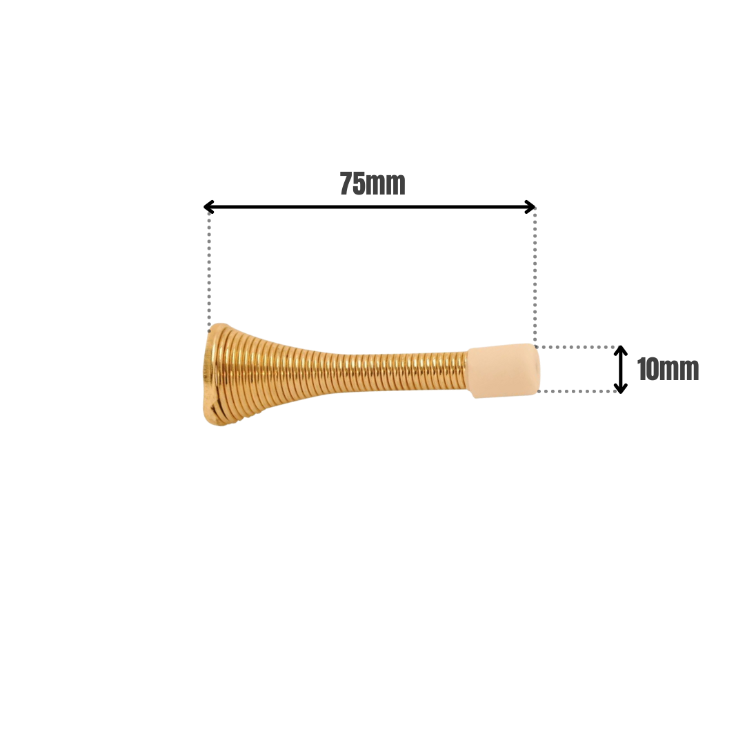 Vibe Spring Door Stop Electro Brass 75mm
