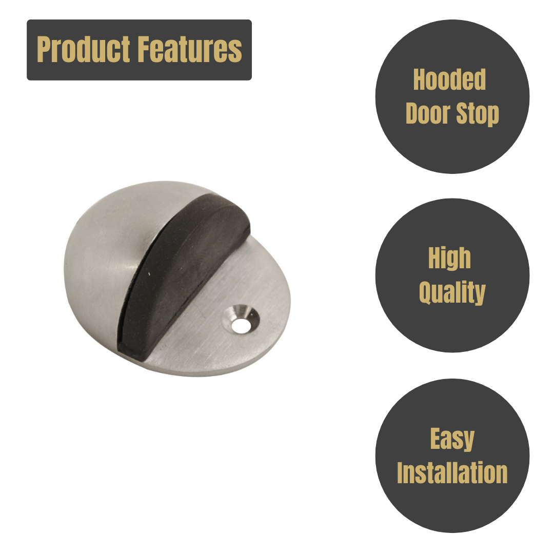 Vibe Hooded Door Stop Satin Chrome 38mm