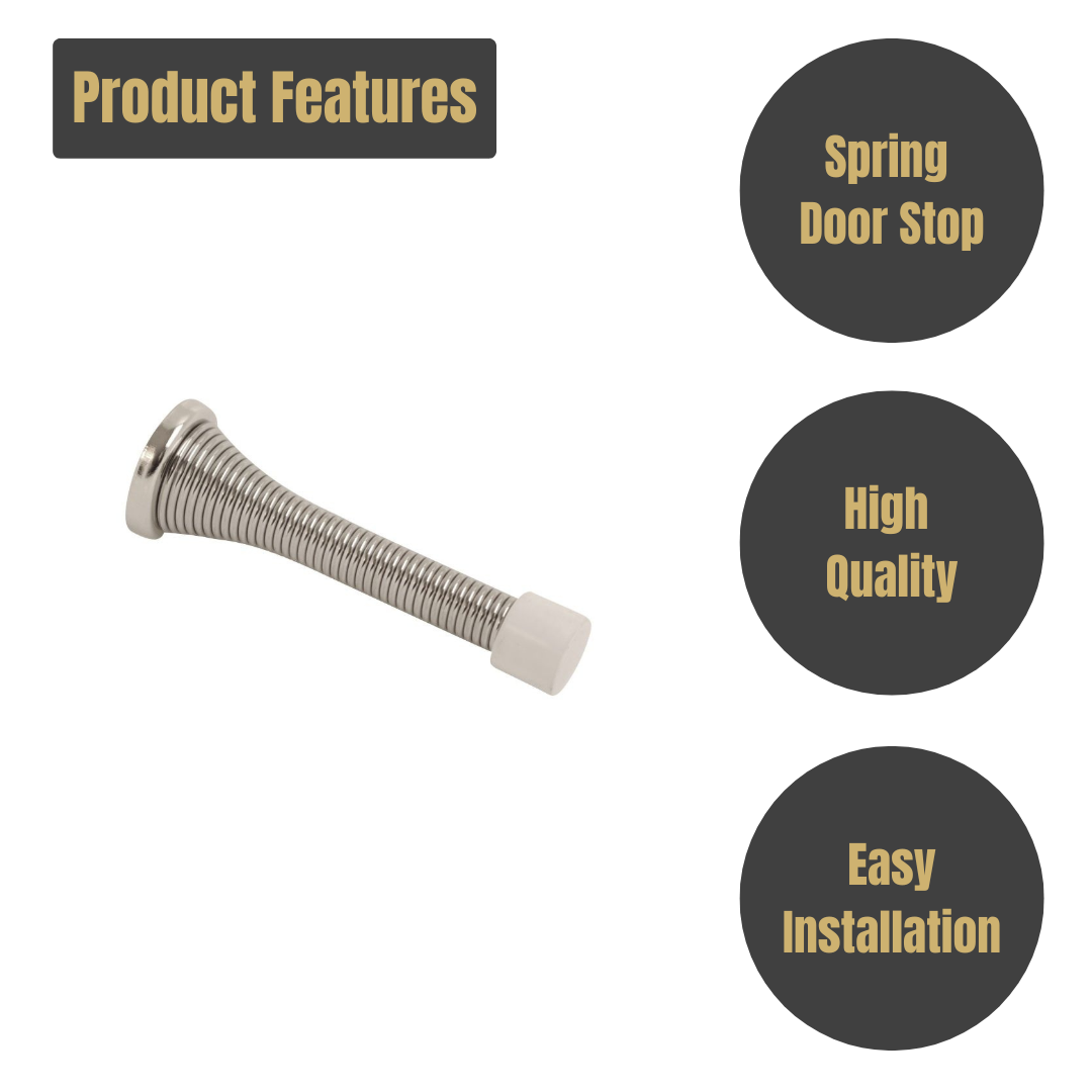 Vibe Spring Door Stop Chrome Plated 75mm