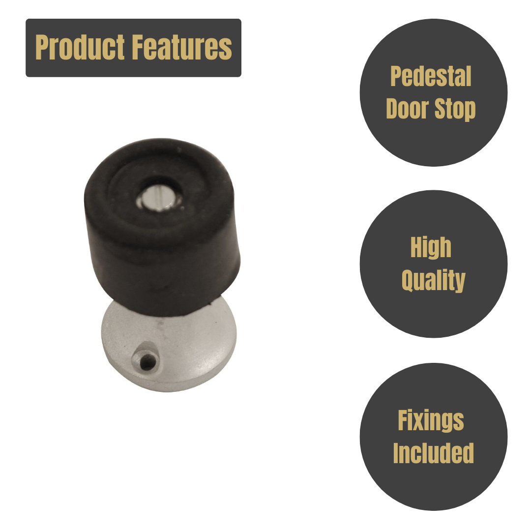 Vibe Pedestal Door Stop 50mm on Satin Anodised Aluminium