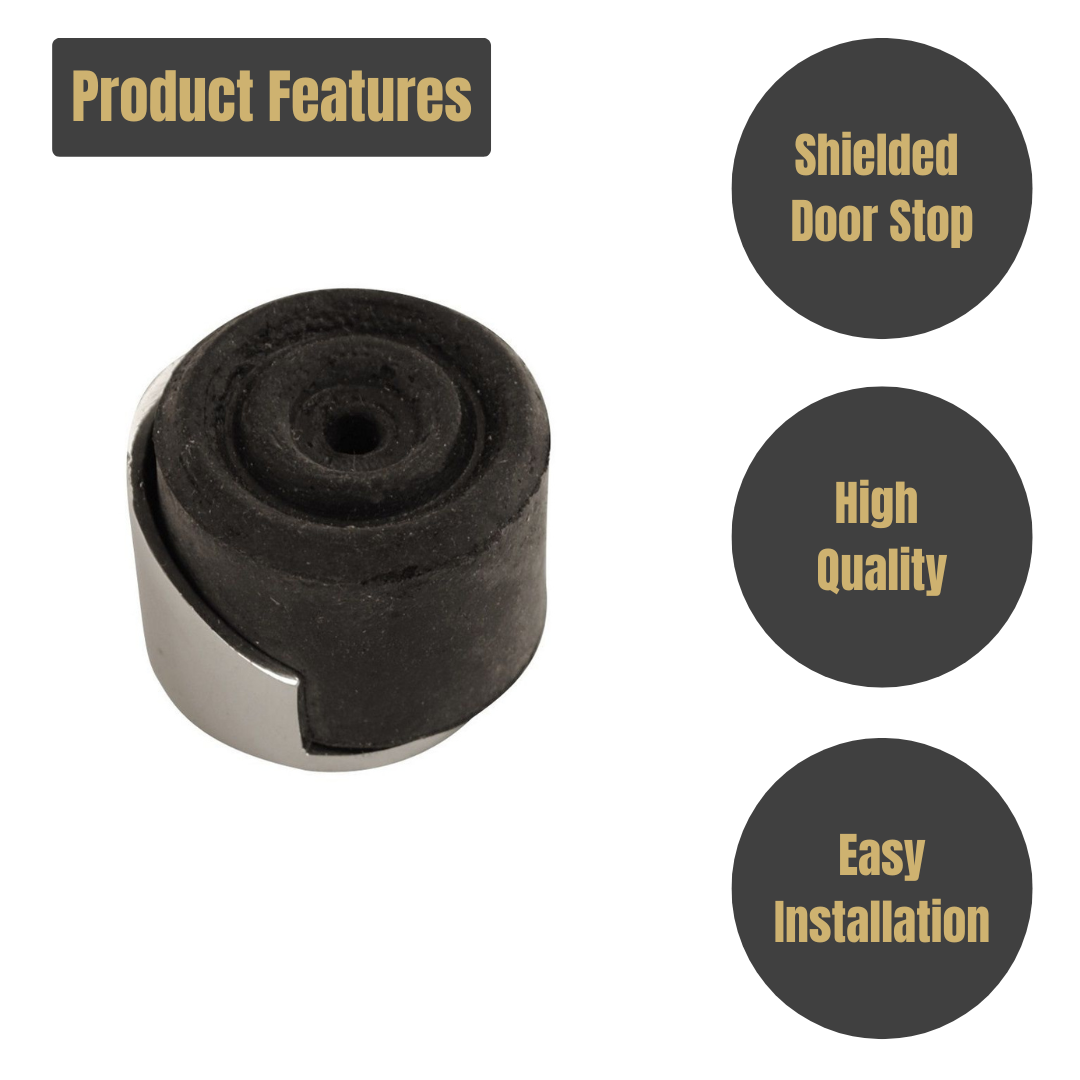 Vibe Shielded Door Stop Chrome 33m