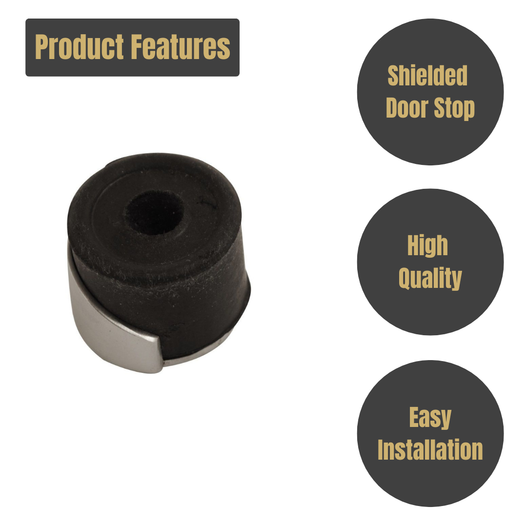 Vibe Shielded Door Stop Satin Chrome 33m
