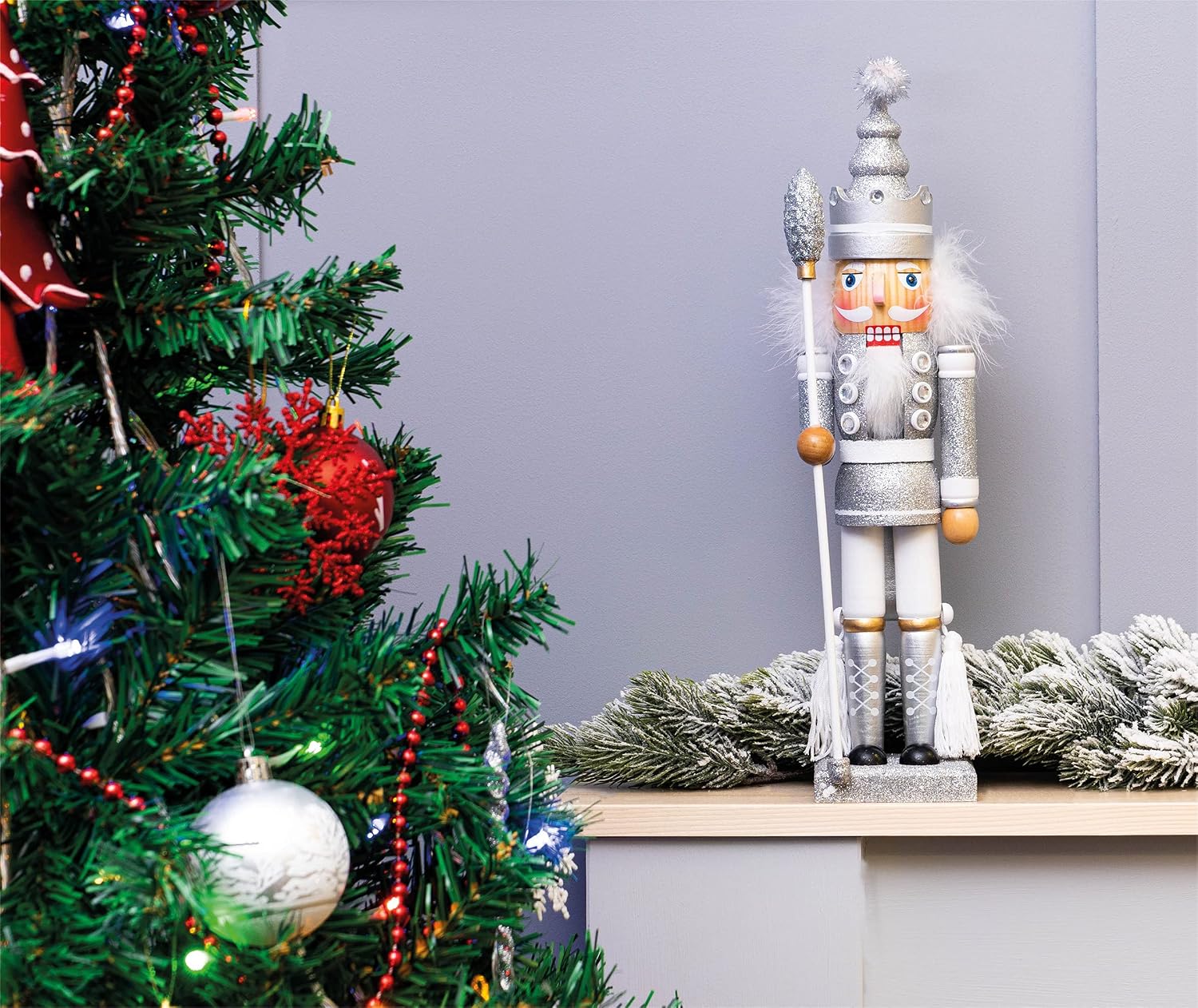 St Helens Home & Garden Nutcracker with Staff Christmas Decoration 40cm - GH981A